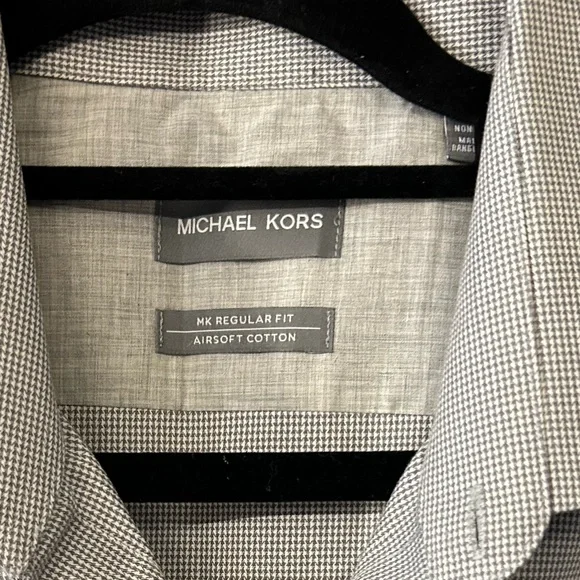 Michael Kors Air Soft Light Gray Dress Shirt Regular Fit Large 16 1/2 - Picture 3 of 5
